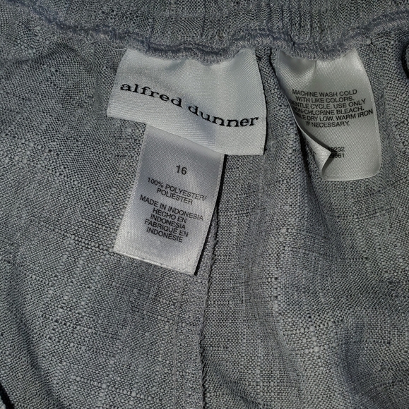 Alfred Dunner Size 16 Gray Polyester Work Pants - Picture 3 of 7
